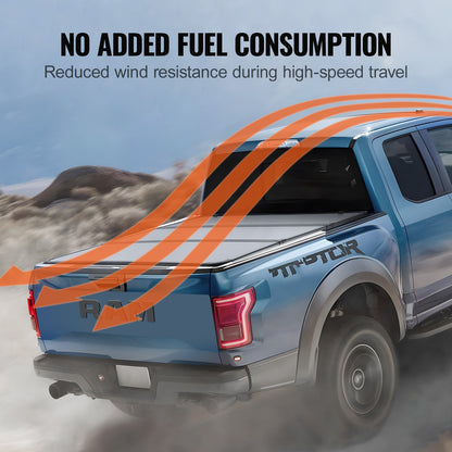 VEVOR Tri-Fold Truck Bed Tonneau Cover, Compatible with 2009-2024 Ram 1500 (19-24