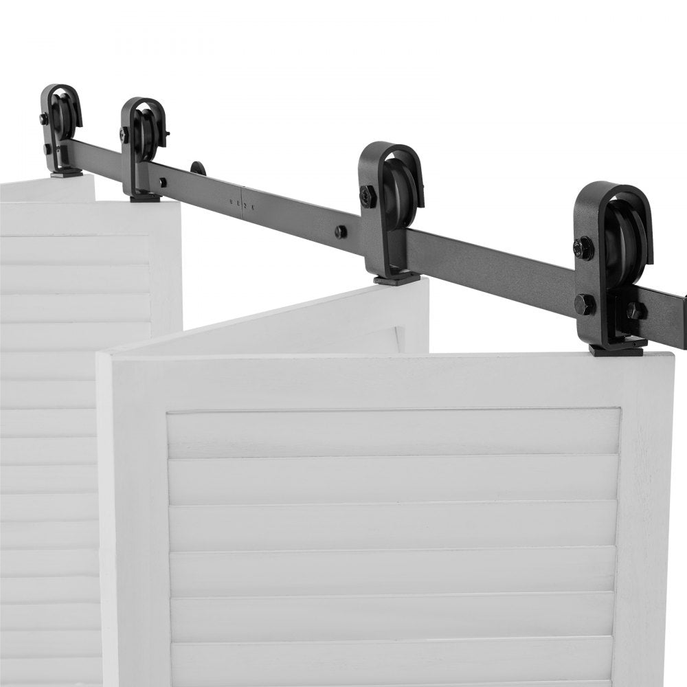 VEVOR Bi-Folding Sliding Barn Door Hardware Track Kit 64" for Four 15" Doors