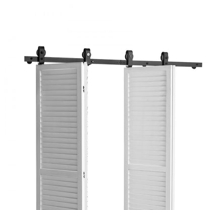 VEVOR Bi-Folding Sliding Barn Door Hardware Track Kit 64" for Four 15" Doors
