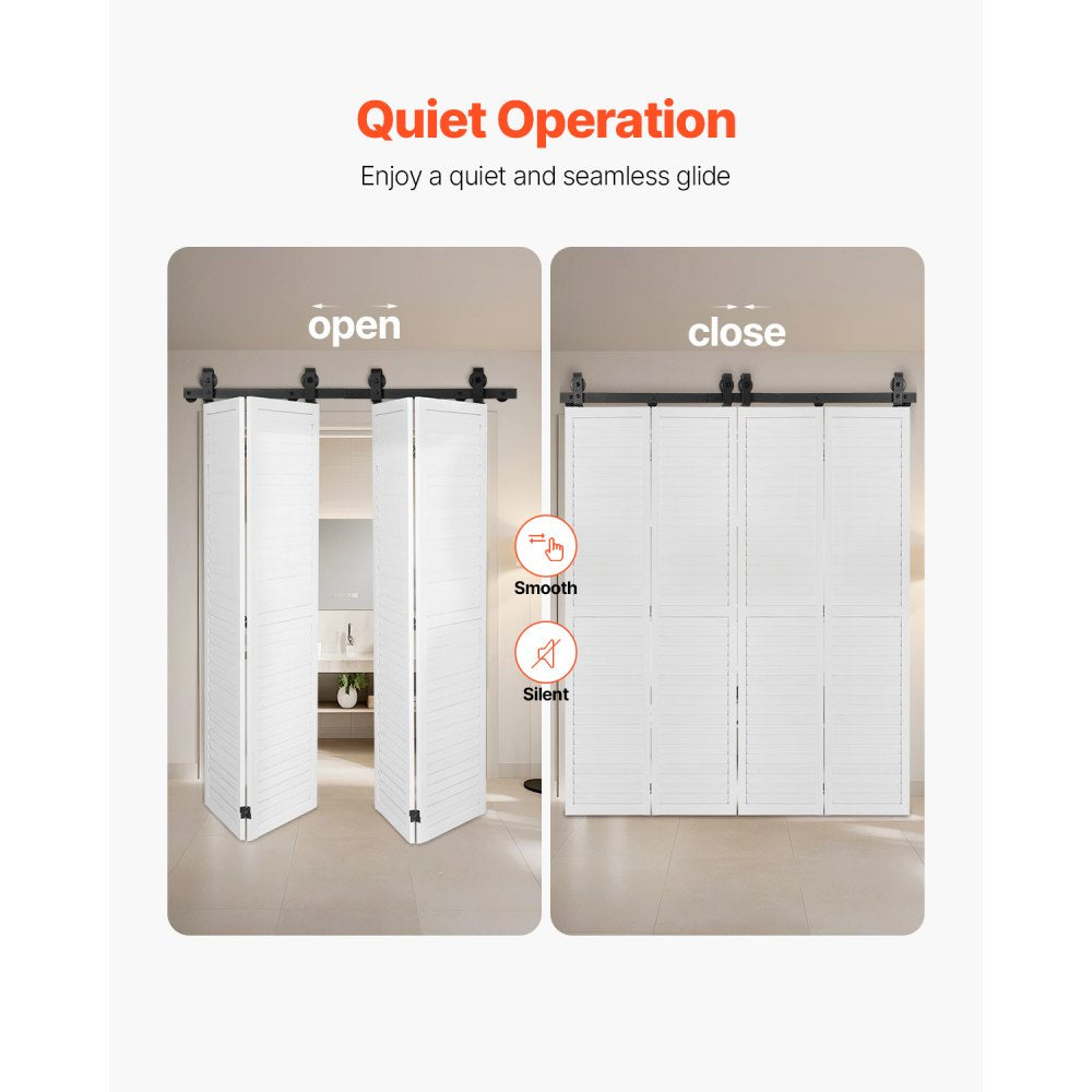 Bi-Folding Sliding Barn Door Hardware Track Kit 52" for Four 12" Doors
