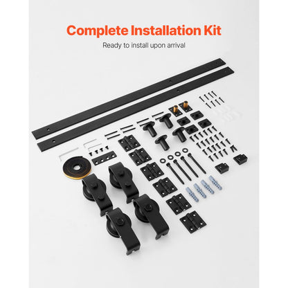 Bi-Folding Sliding Barn Door Hardware Track Kit 52" for Four 12" Doors
