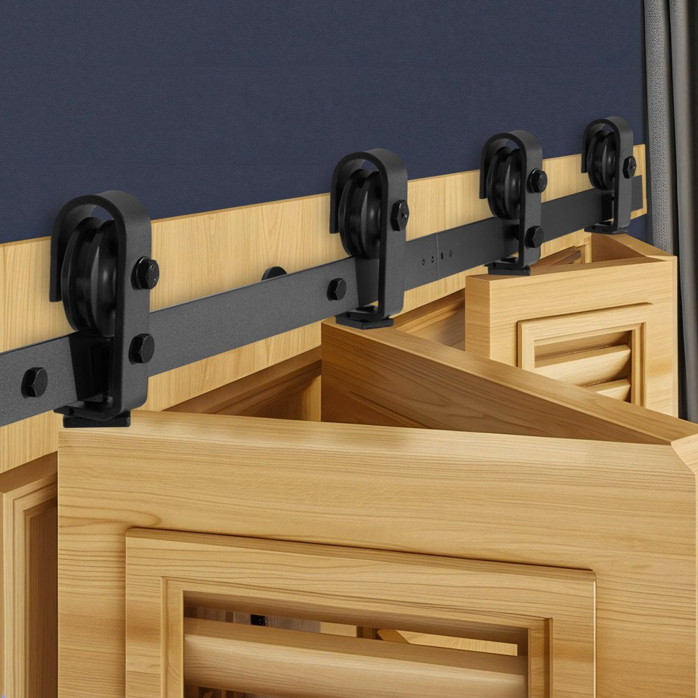 Bi-Folding Sliding Barn Door Hardware Track Kit 52" for Four 12" Doors