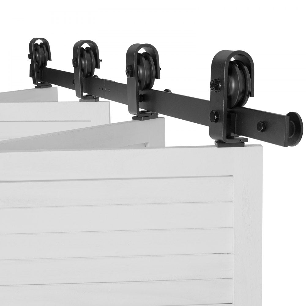 Bi-Folding Sliding Barn Door Hardware Track Kit 52" for Four 12" Doors