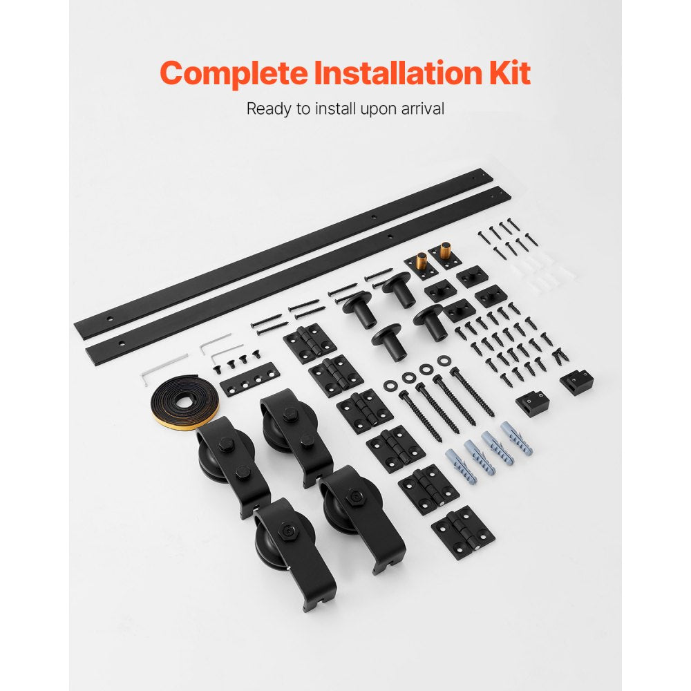 Bi-Folding Sliding Barn Door Hardware Track Kit 60" for Four 14" Doors