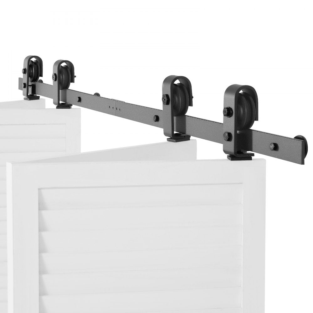 Bi-Folding Sliding Barn Door Hardware Track Kit 60" for Four 14" Doors