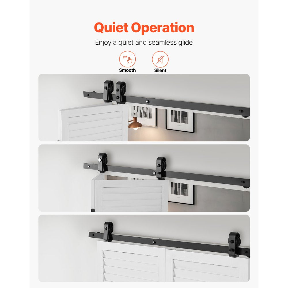 VEVOR Bi-Folding Sliding Barn Door Hardware Track Kit 52" for Two 24" Doors