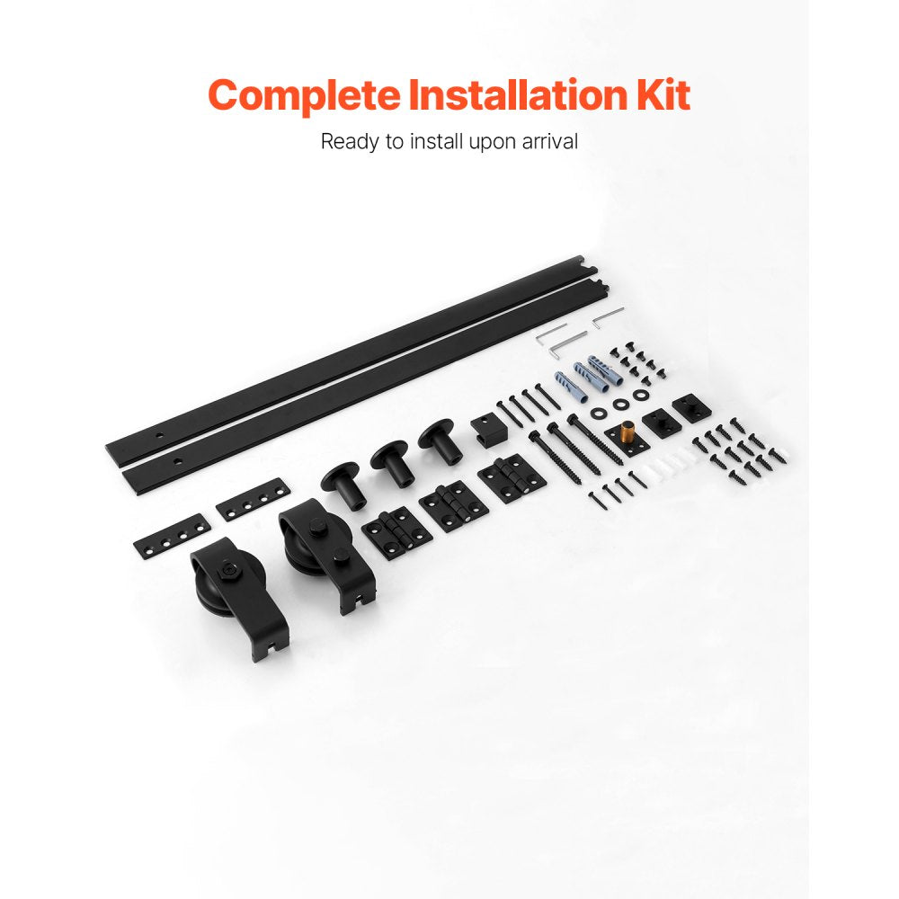 VEVOR Bi-Folding Sliding Barn Door Hardware Track Kit 52" for Two 24" Doors