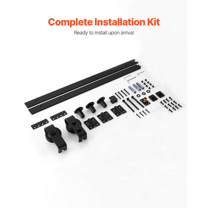 VEVOR Bi-Folding Sliding Barn Door Hardware Track Kit 52" for Two 24" Doors
