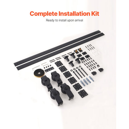 VEVOR Bi-Folding Sliding Barn Door Hardware Track Kit 76" for Four 18" Doors