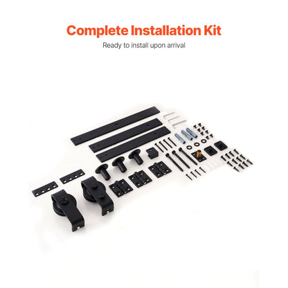 Bi-Folding Sliding Barn Door Hardware Track Kit 36" for Two 16" Doors