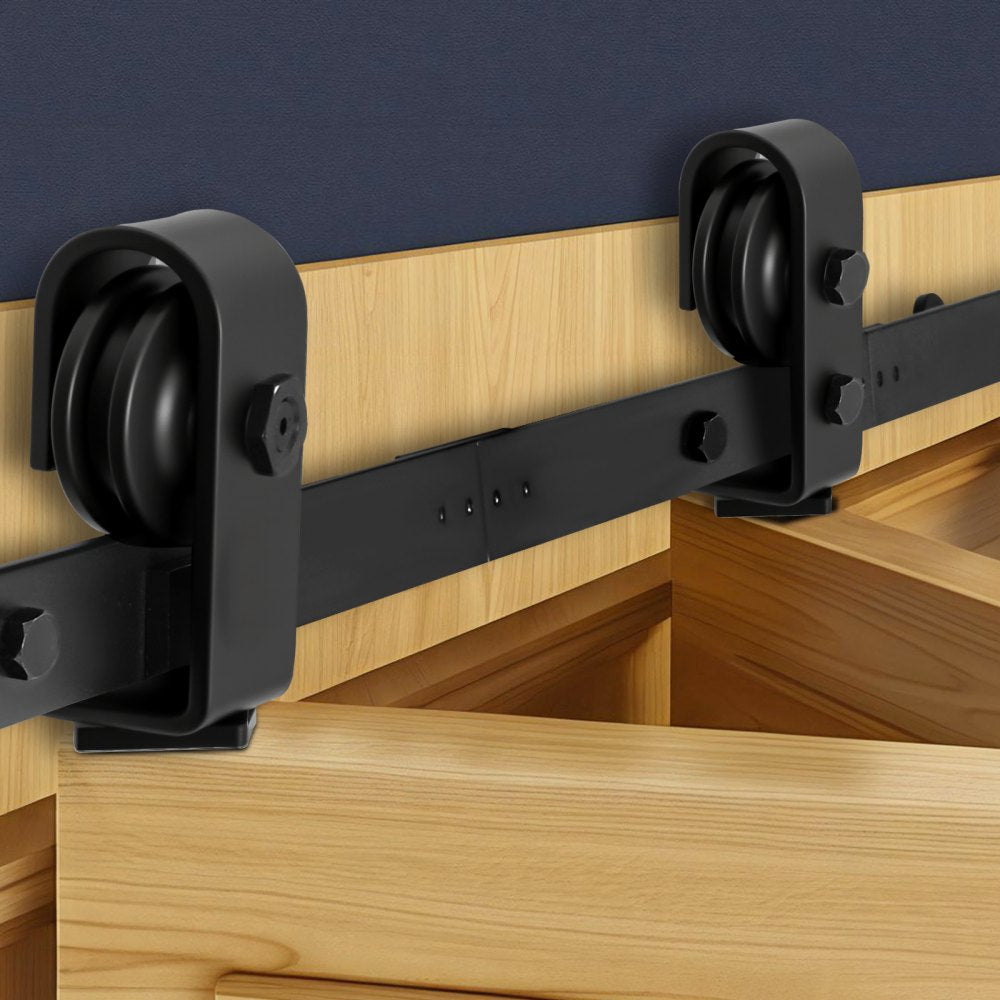 Bi-Folding Sliding Barn Door Hardware Track Kit 36" for Two 16" Doors