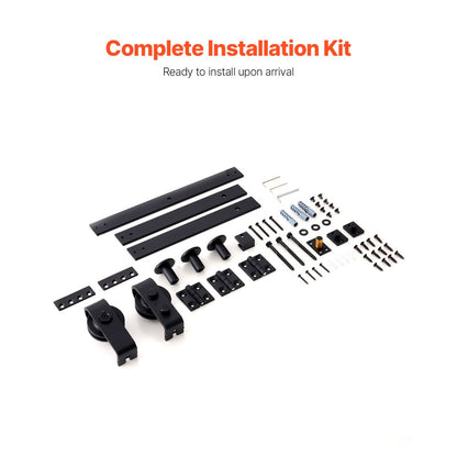 Bi-Folding Sliding Barn Door Hardware Track Kit 40" for Two 18" Doors