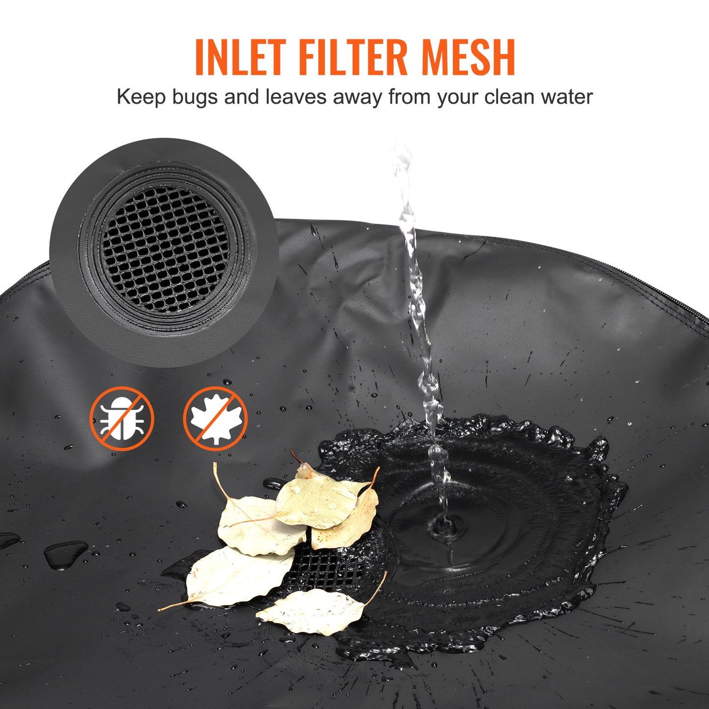 VEVOR Collapsible Rain Barrel Rain Catcher 53 Gallon Large Capacity PVC Black