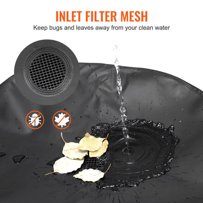 VEVOR Collapsible Rain Barrel Rain Catcher 53 Gallon Large Capacity PVC Black