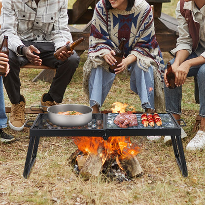 VEVOR Folding Campfire Grill Portable Camping Fire Pit Steel Outdoor BBQ Picnic