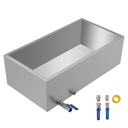 Stainless Steel Maple Syrup Evaporator Pan with Valve, 0.76x0.41x0.24m, 12.7 kg