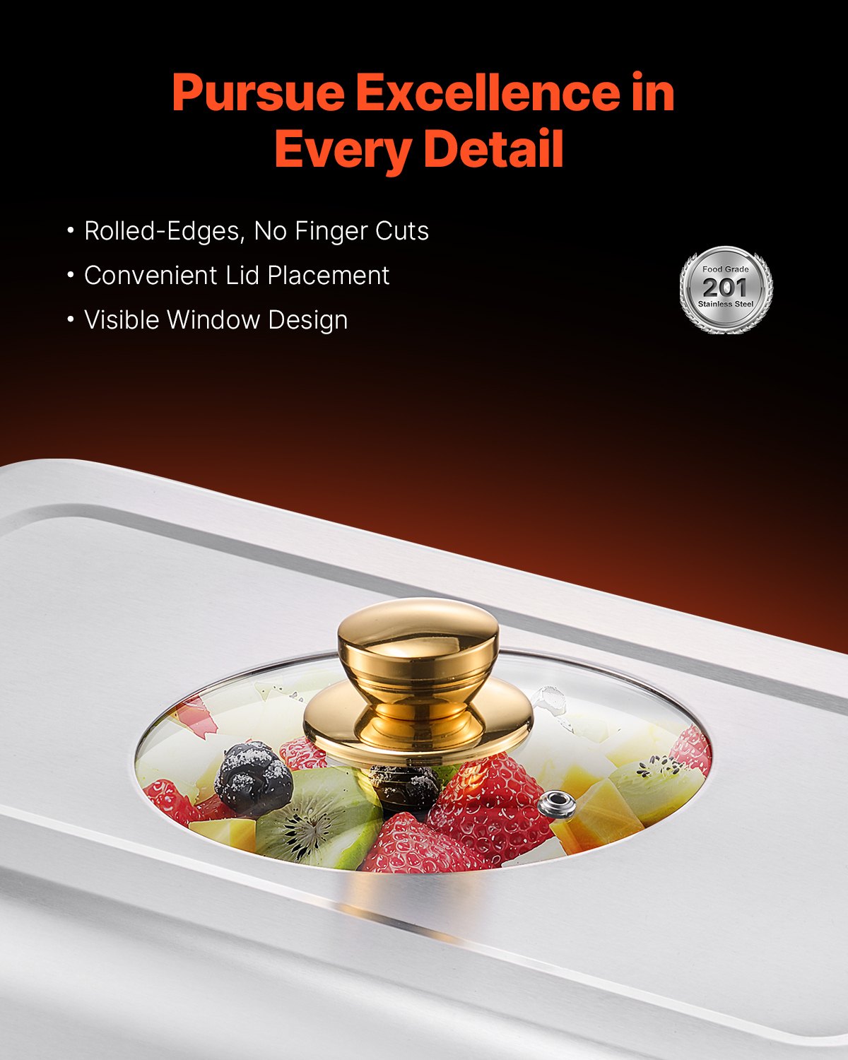 Chafing Dish Buffet Set, 8 Qt 4 Pack, Stainless Steel Chafer with 4 Full Size Pans, Rectangle Catering Warmer Server with Glass Lid Water Pan Folding Stand Fuel Holder, for Wedding Party Banquet