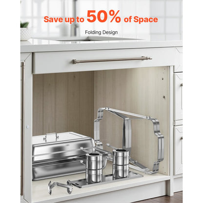 VEVOR 8 Qt 2 Pack Rectangle Chafing Dish Buffet Set Fullsize Pan Stainless Steel