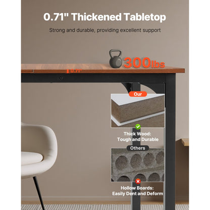 VEVOR 71in Rectangle Dining Table Wood Kitchen Table for 6-8 Person (Only Table)