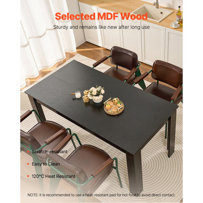 VEVOR 63in Rectangle Dining Table Wood Kitchen Table for 4-6 Person (Only Table)