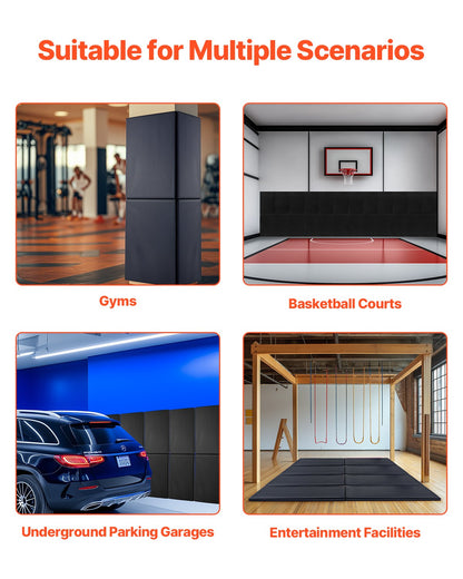 VEVOR Gym Wall Padding Waterproof Basketball Mat 5 cm Thick Foam Court Garage