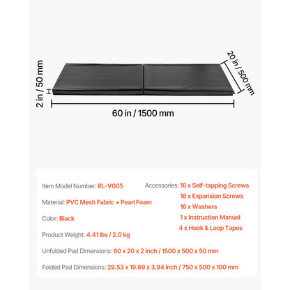 VEVOR Gym Wall Padding Waterproof Basketball Mat 5 cm Thick Foam Court Garage