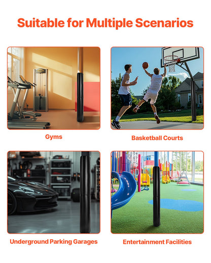 Basketball Pole Pad, 71 inch Tall and 1.2 inch Thick Heavy Duty Wrap Around Pole Padding, Fits 2-6.3 Round & 4.5x4.5 inch Square Pole, All-weather Waterproof Protective Pad for Basement Garage