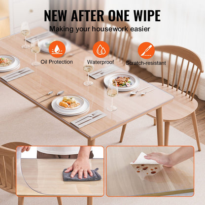 Clear PVC Table Protector, 0.36x0.61m, 1.5mm Thick, Rectangular, Transparent