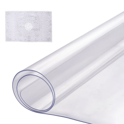 Clear PVC Table Protector, 0.36x0.61m, 1.5mm Thick, Rectangular, Transparent