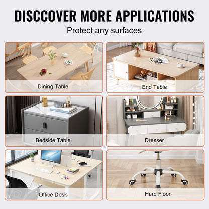 Clear PVC Table Cover, 0.61 x 0.92 m, 1.5 mm Thick, Waterproof and Heat Resistant