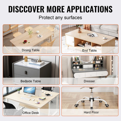 VEVOR Clear Table Cover Protector, 12" x 24"/306 x 614 mm Table Cover, 1.5 mm Thick