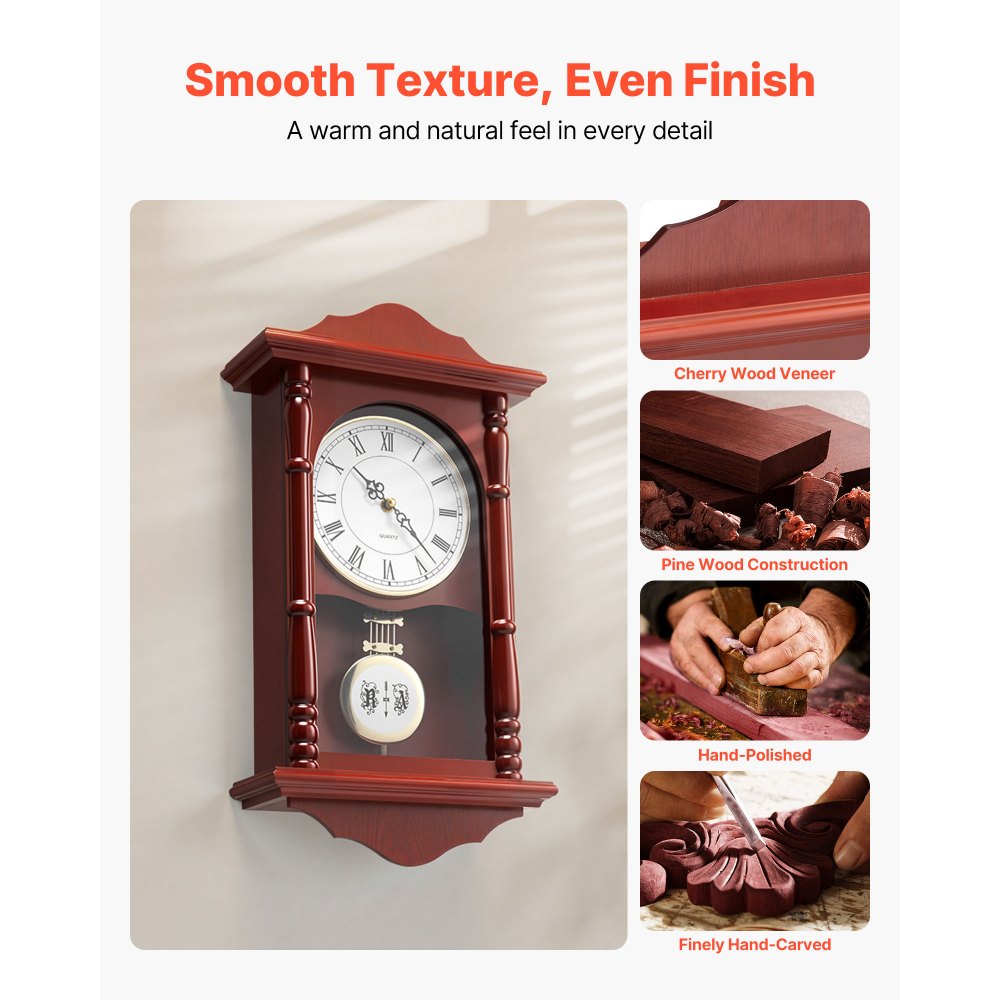 Grandfather Clock Vintage Pendulum Clock 457.2 mm with Quartz Movement