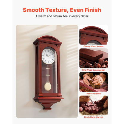 Grandfather Clock Vintage Pendulum Clock 678.2 mm with Quartz Movement