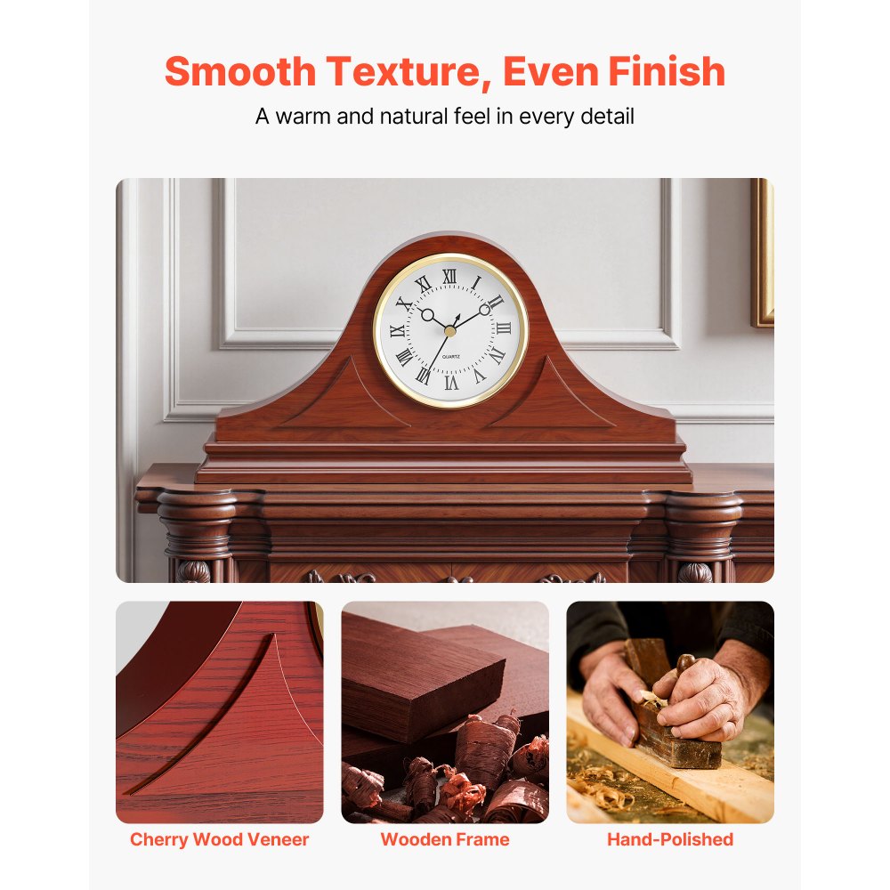 Grandfather Clock Retro-Style Mantel Clock 162.5 mm with Quartz Movement