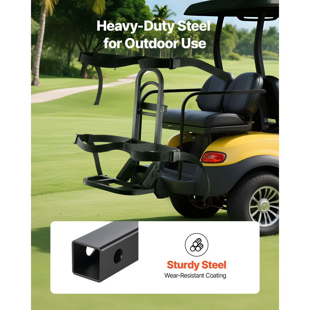 Upgraded Golf Cart Rear Seat Bag Holder 688 x 395 x 755 mm Carbon Steel