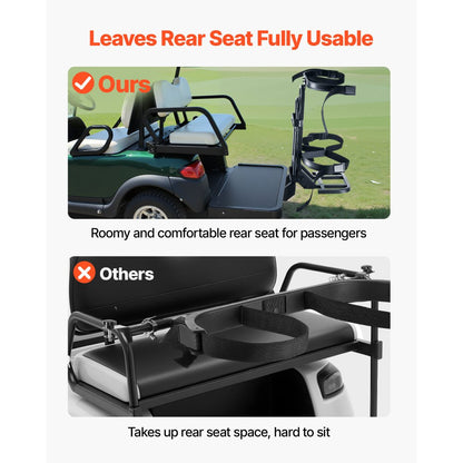 Upgraded Golf Cart Rear Seat Bag Holder 688 x 395 x 755 mm Carbon Steel