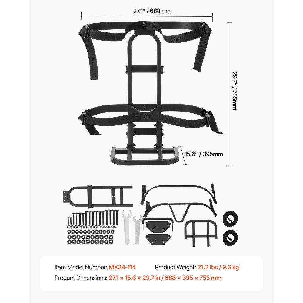 Upgraded Golf Cart Rear Seat Bag Holder 688 x 395 x 755 mm Carbon Steel