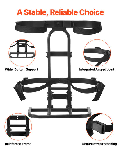 Golf Cart Rear Seat Bag Holder, 705 x 410 x 785 mm, Compatible with Most Golf Carts with Rear Seat Grab Bar, Space-Saving Carbon Steel Bag Holder Bracket, No-Drilling Installation, Black