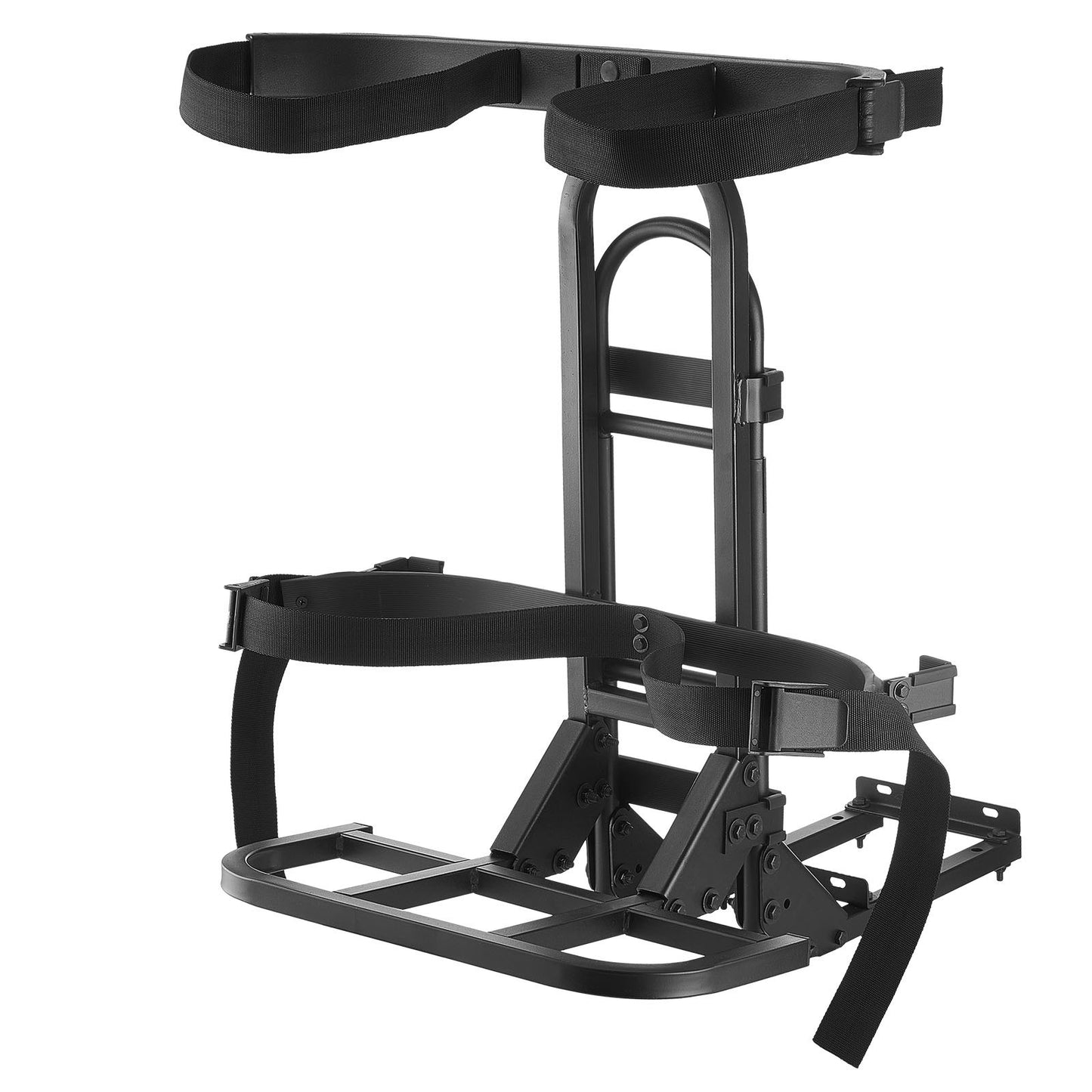Golf Cart Rear Seat Bag Holder, 705 x 410 x 785 mm, Compatible with Most Golf Carts with Rear Seat Grab Bar, Space-Saving Carbon Steel Bag Holder Bracket, No-Drilling Installation, Black