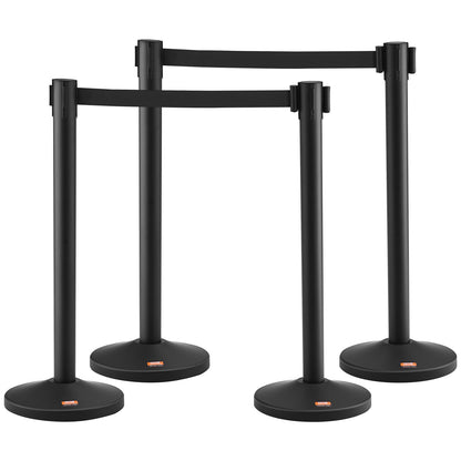 VEVOR Crowd Control Stanchion, 4-Pack Crowd Control Barrier, Carbon Steel Baking