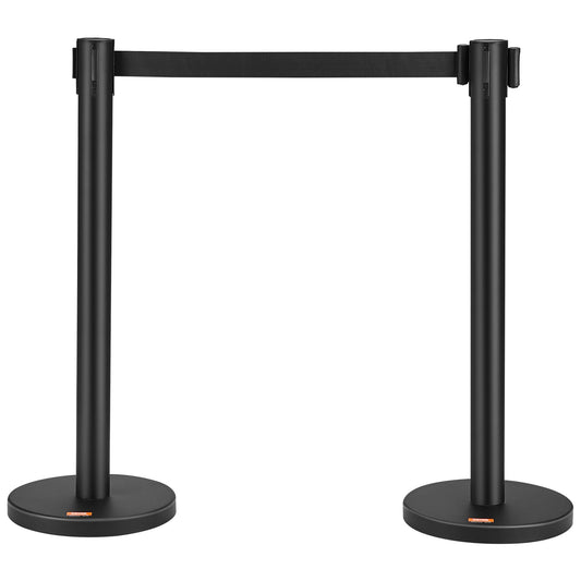VEVOR Crowd Control Stanchions, 2-Pack Crowd Control Barriers, Carbon Steel Baking