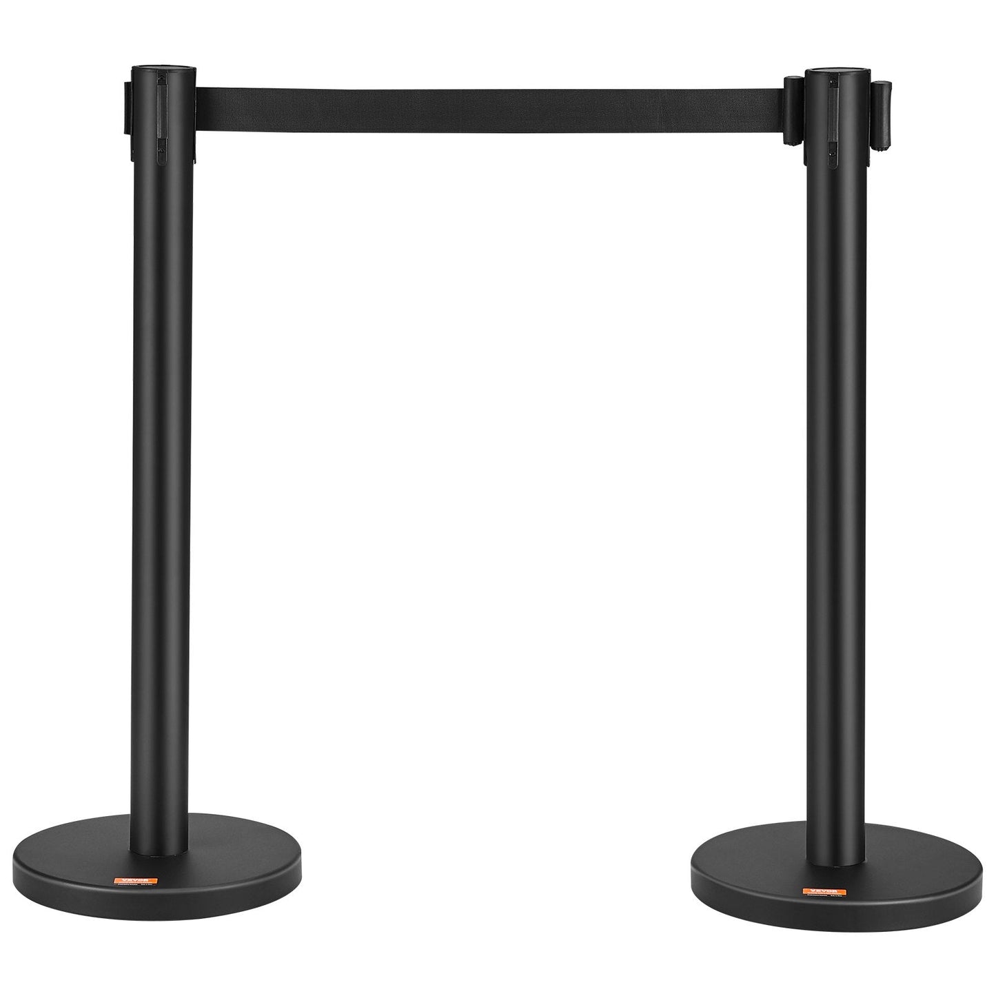 2-Pack Carbon Steel Queue Posts with 2m Retractable Belt for Crowd Control