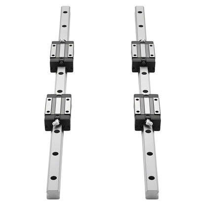 Linear Rail Guide Kit, HGR20, 2PCS 600 mm (23.62 inch) Linear Rails and 1PCS Ball Screw, 4PCS Slide Blocks, with BF12/BK12 End Support, Coupling, and Nut Housing, for DIY CNC Routers Lathes