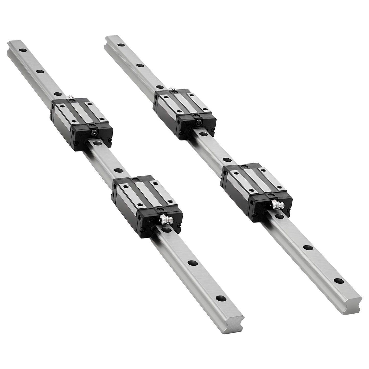 Linear Rail Guide Kit, HGR20, 2PCS 600 mm (23.62 inch) Linear Rails and 1PCS Ball Screw, 4PCS Slide Blocks, with BF12/BK12 End Support, Coupling, and Nut Housing, for DIY CNC Routers Lathes