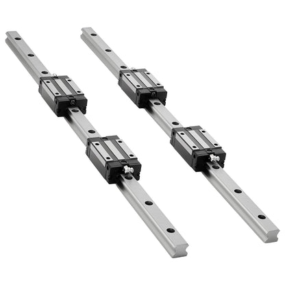 Linear Rail Guide Kit, HGR20, 2PCS 600 mm (23.62 inch) Linear Rails and 1PCS Ball Screw, 4PCS Slide Blocks, with BF12/BK12 End Support, Coupling, and Nut Housing, for DIY CNC Routers Lathes