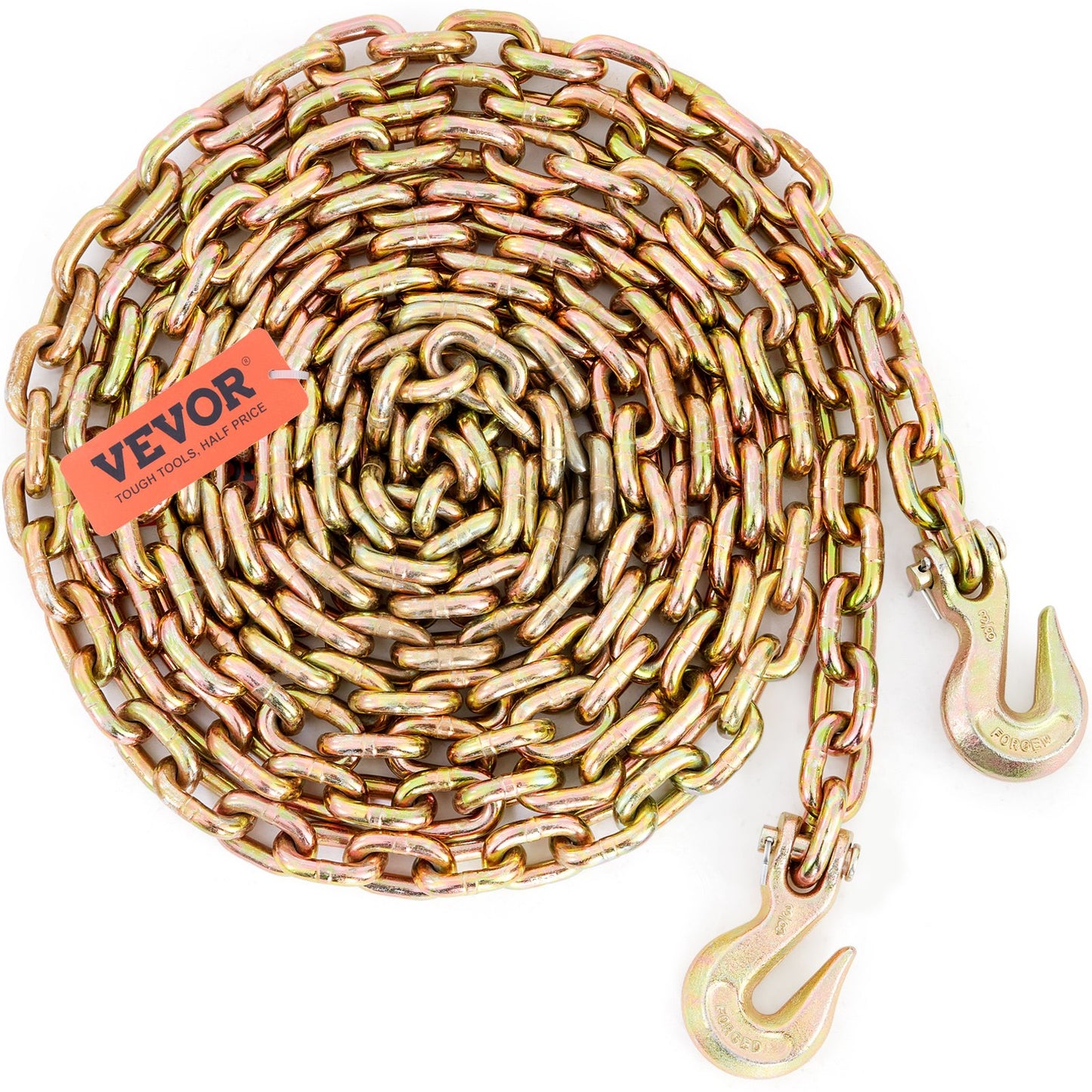 VEVOR Transport Binder Chain, 220 kg Working Load Limit, 3/8'' x 20' G80 Tow Chain