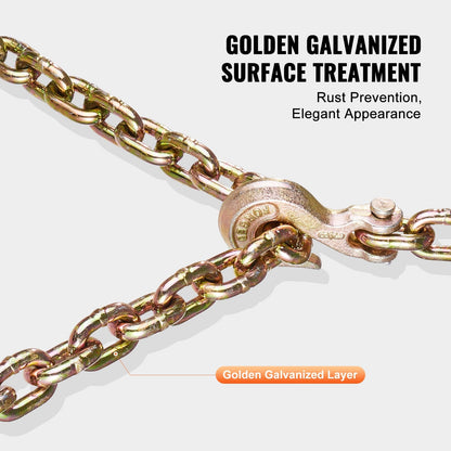 Heavy-Duty G80 Tow Chains with Hooks 10mm x 3.16m, 2 Pack, 3.22T Capacity