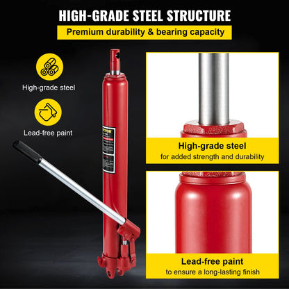 VEVOR Hydraulic Long Ram Jack Manual Single Pump 8 Ton Engine Lift Cherry Picker
