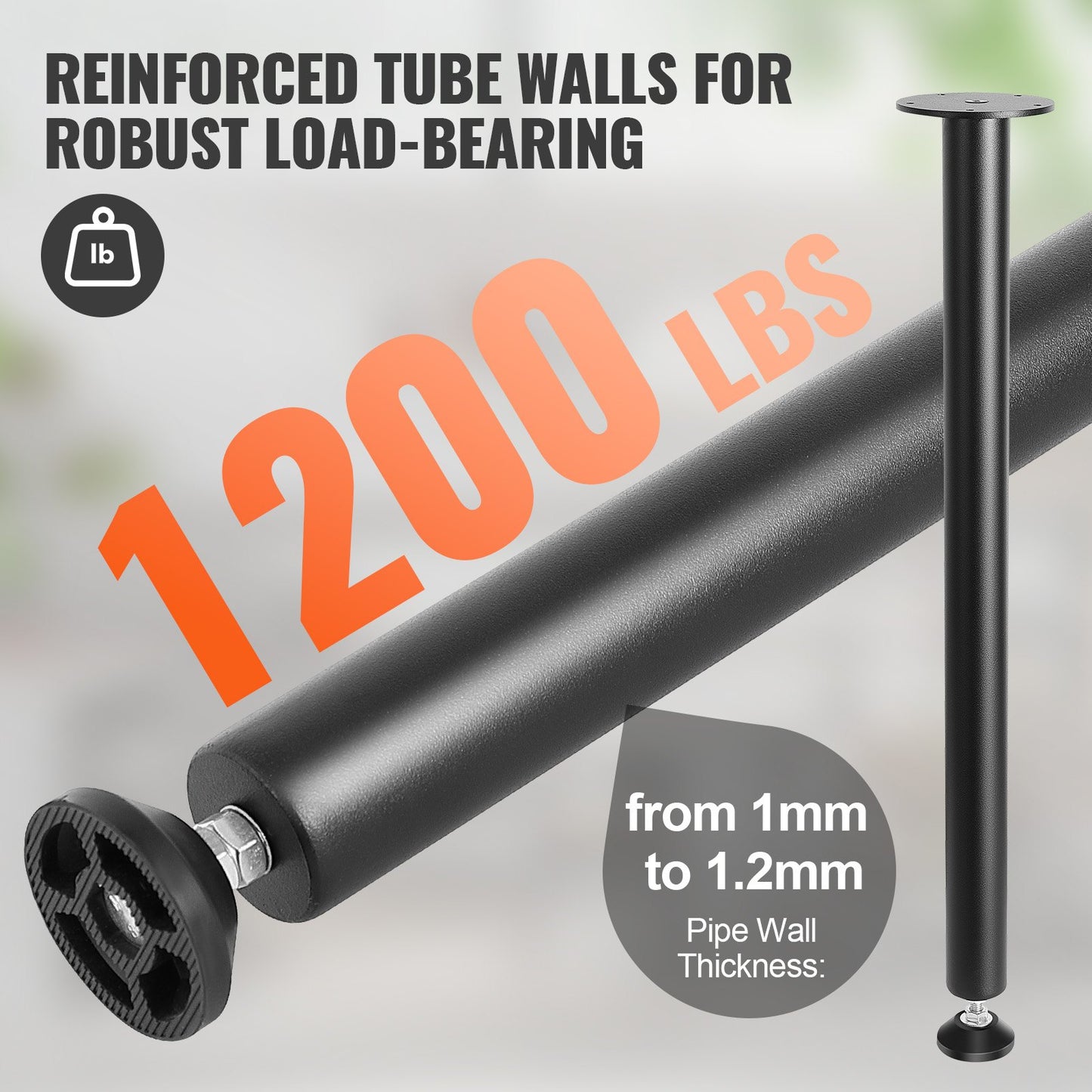 VEVOR 711.2MM Adjustable Desk Legs, Reinforced Steel Office Table Furniture legs