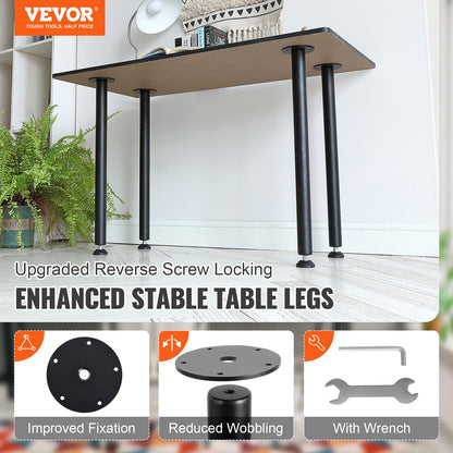 VEVOR 762MM Adjustable Desk Legs, Reinforced Steel Office Table Furniture legs Set